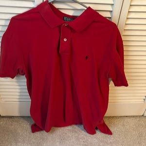 Red men’s polo